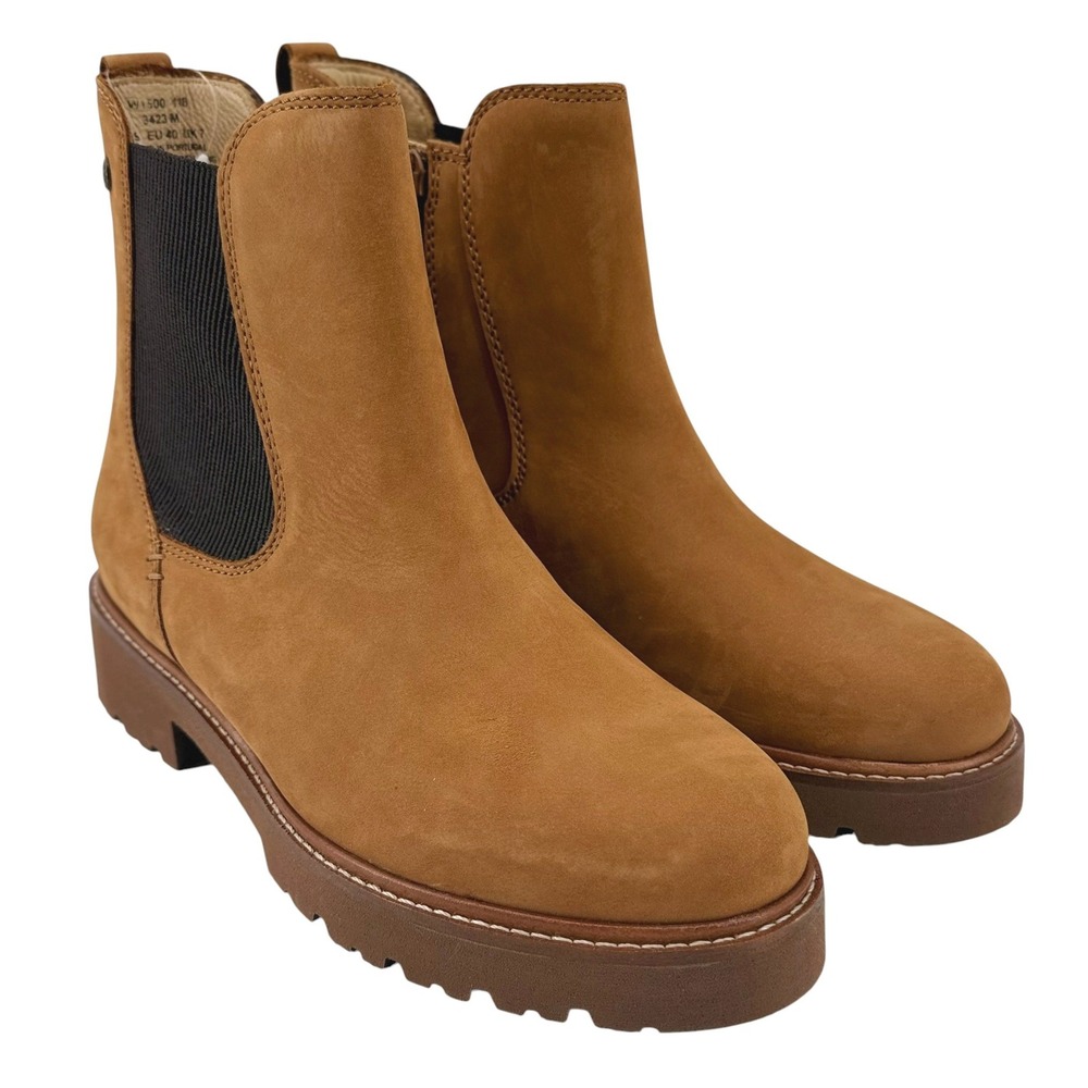 Samuel Hubbard Womens Tan Brown Nubuck Leather Chelsea Boots Size 9 NEW